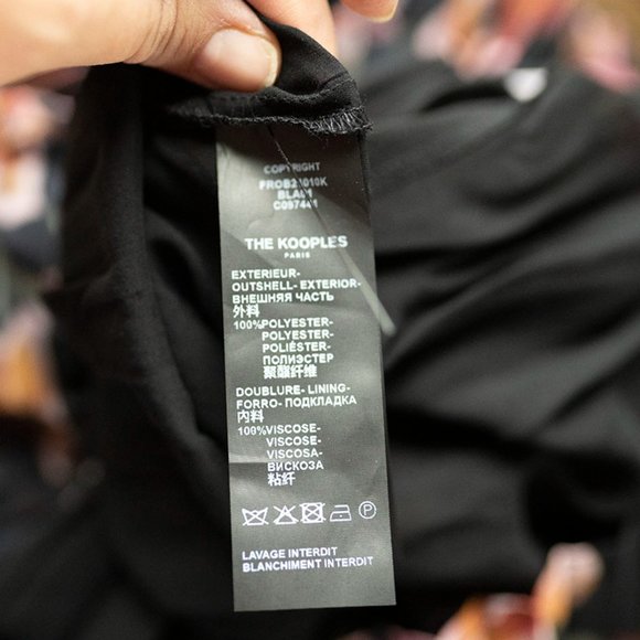 The Kooples Paris Womens Folral Print V-Neck Dress Black Size 0 XS NWOT New - Picture 9 of 9
